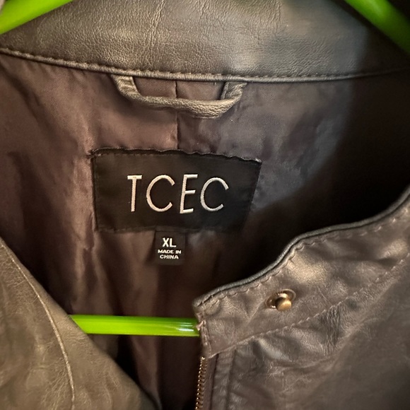 TCEC FAUX LEATHER MOTO JACKET- XL- Gray- NWOT - Picture 2 of 3